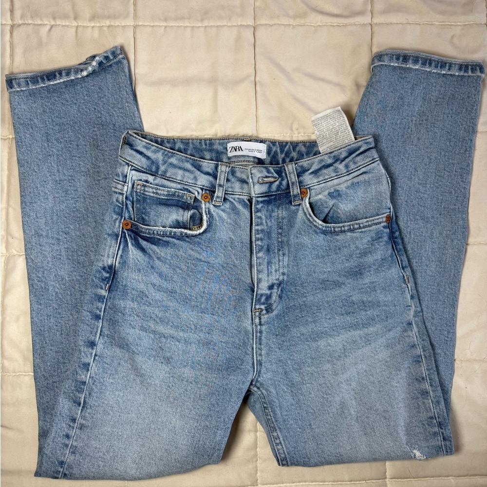 Zara Sky Blue Denim Pants